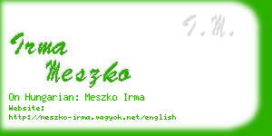 irma meszko business card